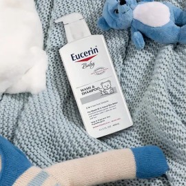 Eucerin Baby Jabon y Shampoo 2 en 1 400 ml Limpieza Suave Sin Lagrimas Piel Sensible Delicada Bebe Hipoalergenico Protege Barrera Cutanea Hidratacion 