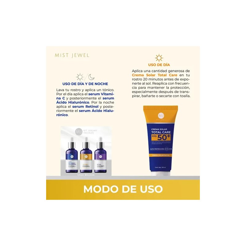 Kit Belleza Complete Con Protector Solar 3 Serum Faciales