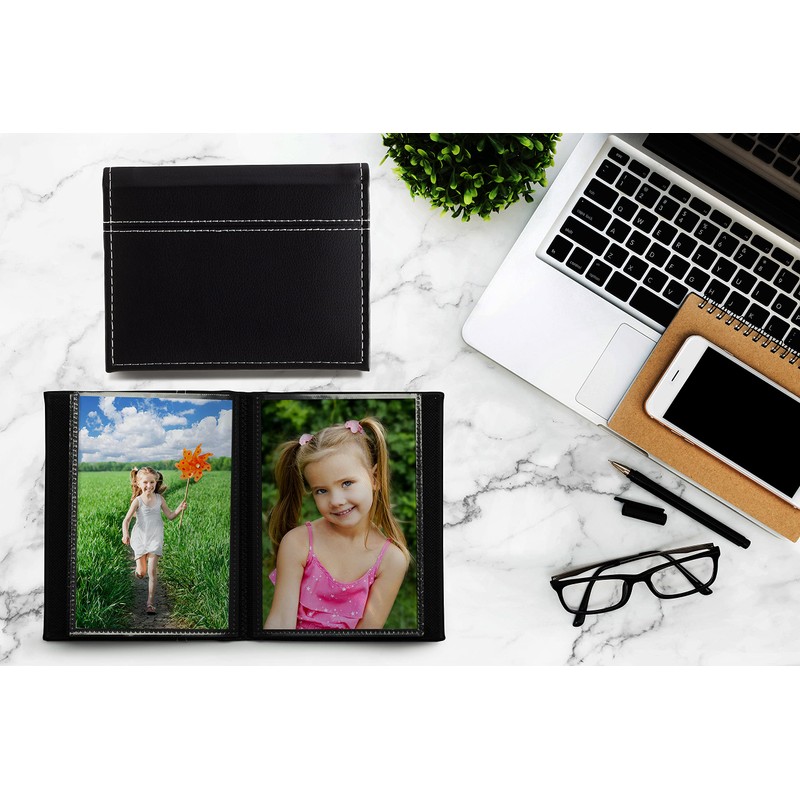 Neil Enterprises Inc. 4x6 Black Photo Album with White Stitching