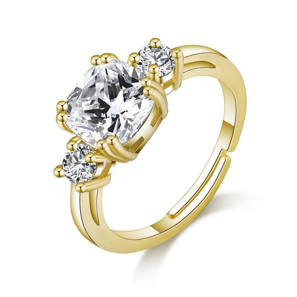 Philip Jones Gold Plated Adjustable Three Stone Ring Created with