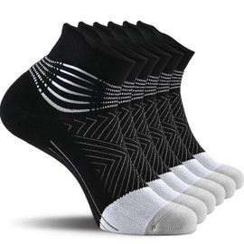 IRAMY Compression Ankle Support Running Socks Women Coolmax Wicking 3 Pairs Quarter Athletic Cushioned Plantar Fasciitis Socks
