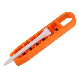 Golf Tee Height Adjuster, 6 Settings Plastic Precision Adjustments Golf Tee Height Positioner Setter Elevator Practical Training Aid Holder Accessories Tool for Consistent Swings (Orange, White)