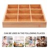 9-Compartments Wooden Divided Tray Shallow: Multifunction Drawer Organizer Veggie Serving