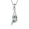 HPQQ 925 Sterling Silver Moss Agate Necklace for Women Gemstone