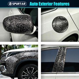Gloss Forged Carbon Fiber Vinyl Wrap for Cars Black, 1ft x 5ft