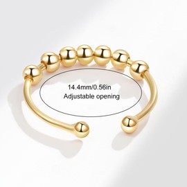 RGZ 1 x Anxiety Ring Silver 925 Women's Anxiety Ring Spinner Ring Fidget Ring Anti Stress Ring Silver Rings 925 Women Rings Women's Rings Silver 925