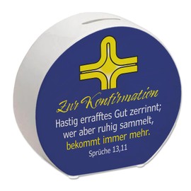 For Confirmation Money Box with Bible Verse Sayings 13.11 Gift Idea for Confirmants Church Christian Evangelical Creed