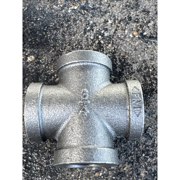 Unbranded 3/4" BLACK MALLEABLE IRON CROSS 4-way TEE fitting pipe