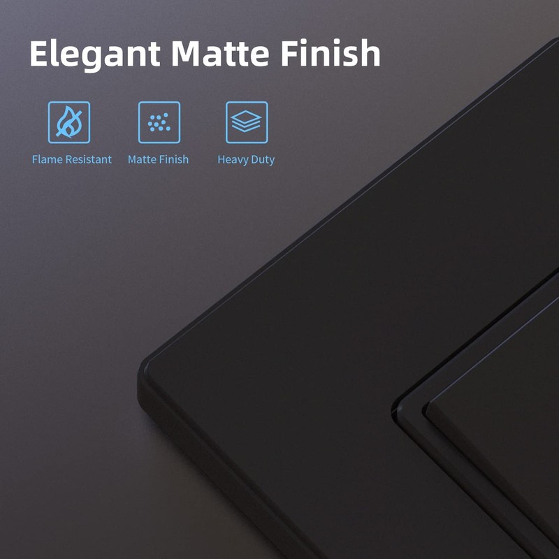 ELEGRP Matte Black Single Pole Decorator Light Switch, 15Amp 120-277V,