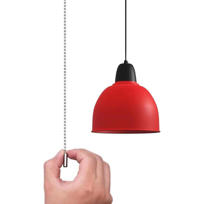 2 Pack Silver Ceiling Fan Pull Chain 3.3 Feet Metal