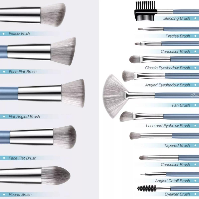 Bestope 16 X Bestope Pro Set Pinceles De Maquillaje Y