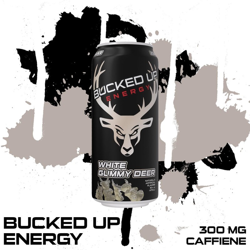 Energy Drink 300mg (White Gummy Deer) (12 CT) Bucked Up