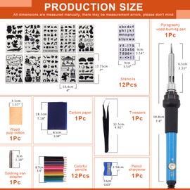 Tanstic 49Pcs Wood Burning Kit with Adjustable Temperature, Pyrography Wood Burning Pen Professional Wood Burning Tool for Carving/Soldering