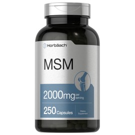 Horbäach MSM Supplement Capsules | 2000mg | 250 Count | Non-GMO and Gluten Free Formula | Methylsulfonylmethane