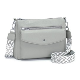 Atgbiem 6 Colours Small Handbag Women's Shoulder Bag Medium Crossbody Bag Vegan Leather Bag Women's Gifts for Women, gray