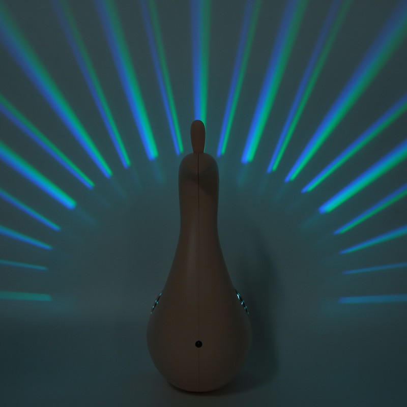 PeacockShaped Projection Lamp Decorative Light Touch Control ABS Nightlight Bedroom(Pink