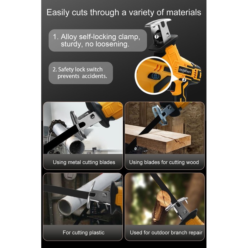 Cordless Reciprocating Saw YELLOW