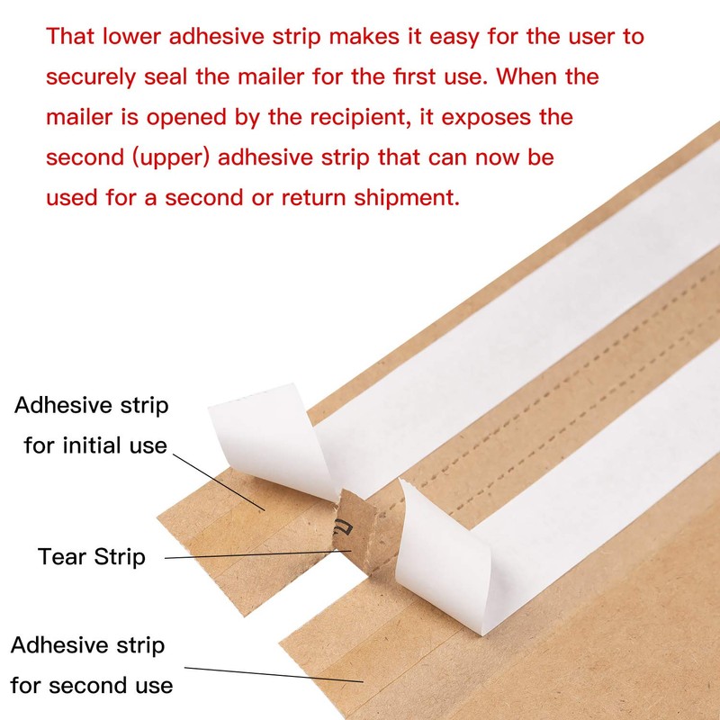 RUSPEPA Kraft Paper Poly Envelopes Mailer, Self Seal, 100% Recyclable,