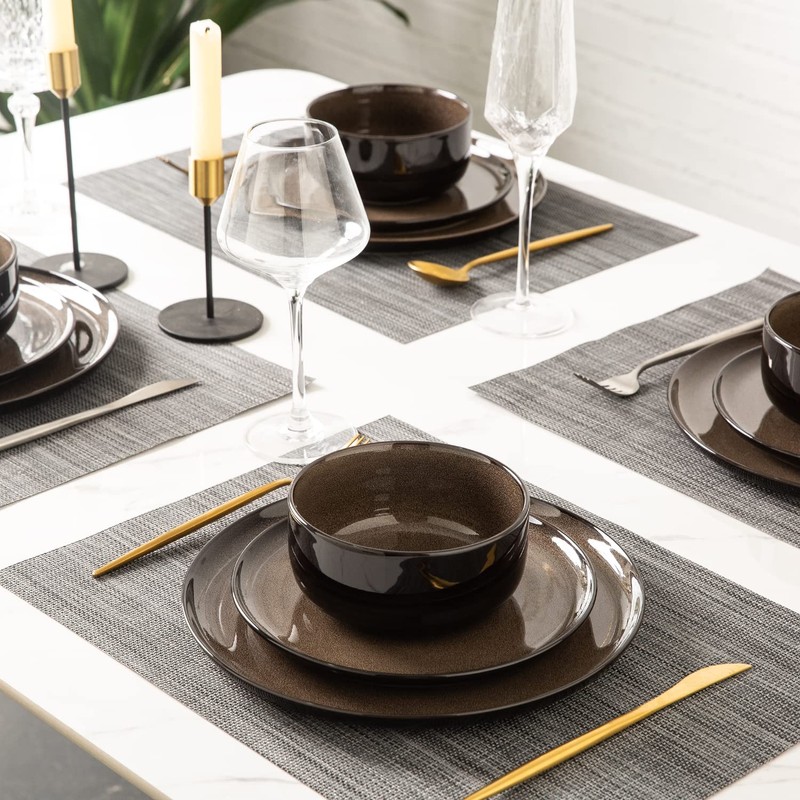 LERATIO Ceramic Dinner Plates Set of 6, 10.5 Inch Reactive
