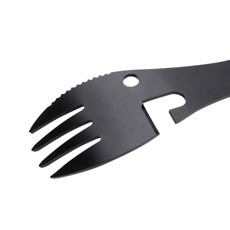 Tenedor de cuchara para acampar, cuchillo multifunción portátil 5 en