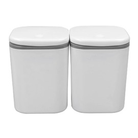 Dynko 2-pack Plastic Desktop Garbage Bin, Mini Trash Can (White)