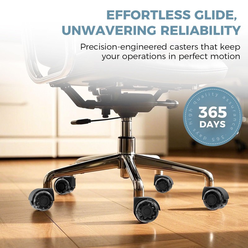 2 Inch Office Chair Wheels(Set of 5)-Heavy Duty Rubber Casters