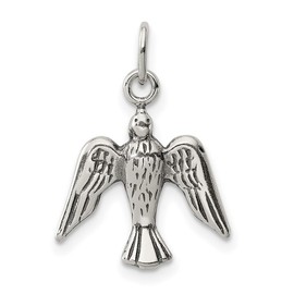 925 Sterling Silver Solid Polished Open back Dove Charm Pendant Necklace Measures 20x15mm Wide - Charm for Women