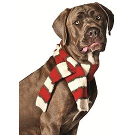 Chilly Dog White/Red Pet Scarf, Large
