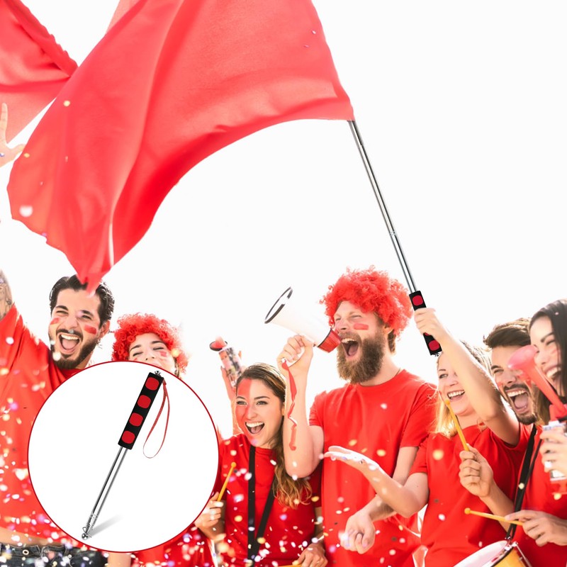 Telescopic Flag Pole 2M Stainless Steel Handheld Flag Pole Portable
