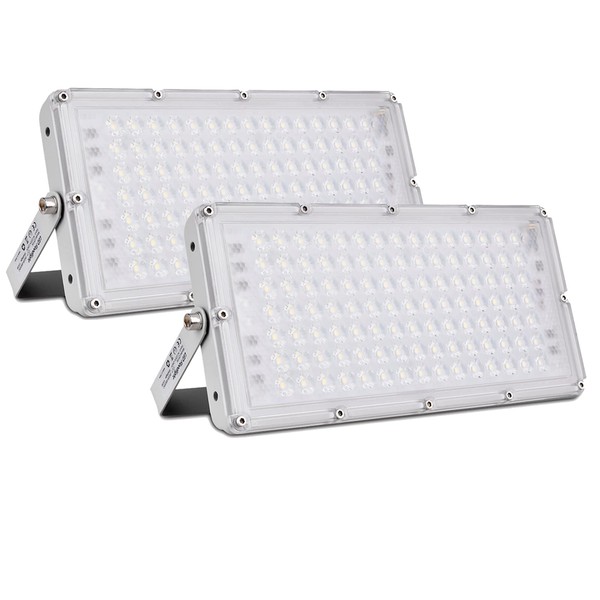 Sararoom Pack of 2 Outdoor LED Spotlights, 100 W, 10000