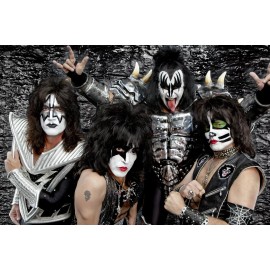 KISS Band Black Background Poster 36X24 inches