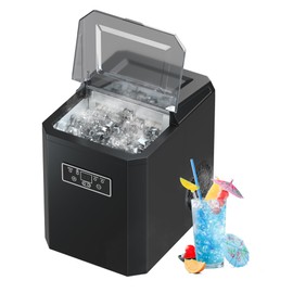 Countertop Ice Makers, 44lbs Per Day Ice Cube Maker, 9 Ice Cubes Ready in 9 Mins, Auto Self-Cleaning Ice Maker with Transparent Lid for Home/Kitchen/Camping/RV