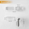100 Pack Strip Light Mounting Brackets,Fixing Clips,One-Side Fixing,100 Screws Included