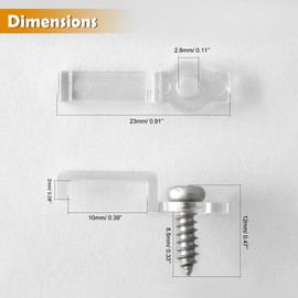 100 Pack Strip Light Mounting Brackets,Fixing Clips,One-Side Fixing,100 Screws Included (For 10mm Wide IP68 Silicone Cover Strips)