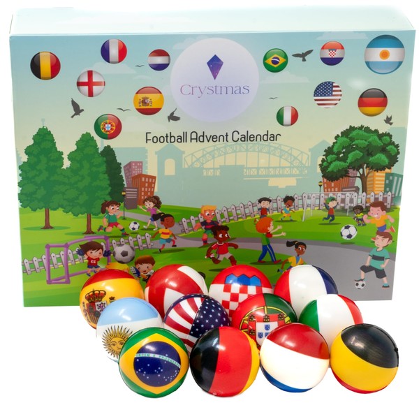 12-Day Football Advent Calendar 2024 - International Flag Stress Balls