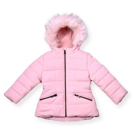 Arctic Quest Little Girls Bib Snow Pants and Ski Jacket Water-Resistant Snowsuit For Kids Winter Jacket For Girls, Puffer Blush, 18M