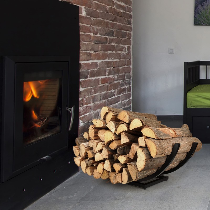 Curved Firewood Rack Firewood Holder: Heavy Duty Curved Wood Rack