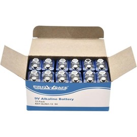 PRO-SAFE 12 Pack 9 Volt Industrial Alkaline Batteries