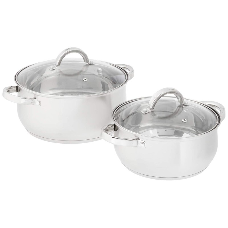 Heim Concept Stainless Steel 12-Piece Cookware Set, Silver