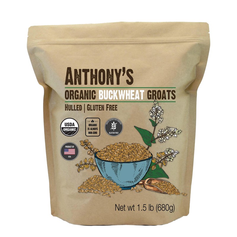 Anthony's Anthony's Organic Hulled Buckwheat Groats, 1.5lb, Gluten Free, Non