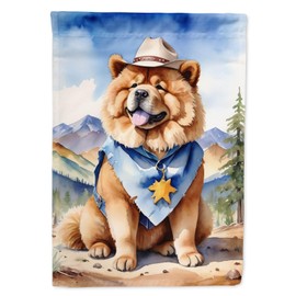 Caroline's Treasures DAC5877GF Chow Chow Cowboy Welcome Garden Flag Mailbox Flag Decorative Yard Flag Banner Outside Patio Artwork Yard Flower Beds, Garden Size, Multicolor