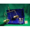 brass weighing scales 20 gram with velvet lined wooden box