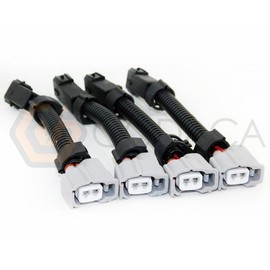 4x Wiring Harness Adapter for Fuel Injector toyota to OBD2 Honda clip