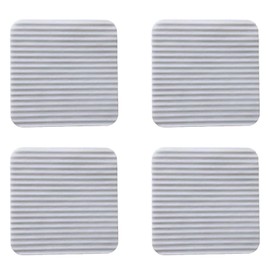 4-Piece Non-Slip Carpet Gripper Pads for Hardwood Floors, No Damage Vacuum Technology, Washable Rug Tape, Keep Rugs in Place & Flatten Corners, 3.9"x3.9" Under Carpet Anti-Slip Mats (White, Set of 4)