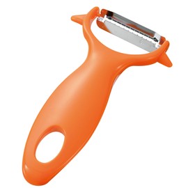 Shimomura Kougyou Made in Japan Full Veggie Smile Kinpira Peeler, Dishwasher Safe, FVS-604, Made in Niigata (Tsubamesanjo), Orange, 5.5 x 3 x 0.8 inches (140 x 75 x 20 mm)
