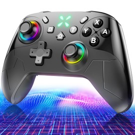 Switch 2 コントローラー ダブルホール機能 Switch1/2代对応【2025革新モデル】スイッチ プロコン TURBO自動連射機能 6軸ジャイロセンサー搭載 4階段HD振動 背面ボタン付き 9色RGBライト ゼロ遅延 無線接続 1000mAh大容量 Bluetooth 人間工学デザイン Switch全世代に対応/PC/Android/iOSにも対応 日本語取扱説明書付き