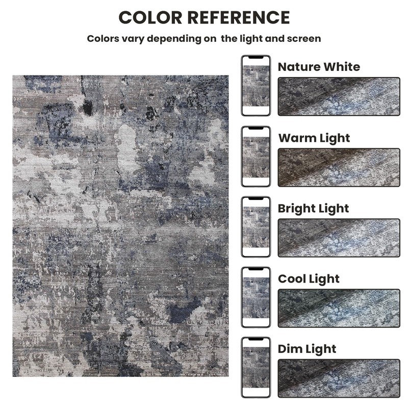 QD-Udreamy 8x10 Area Rugs - Machine Washable Area Rugs for