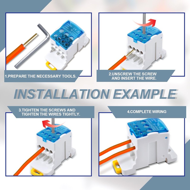 Innfeeltech 1Pcs Terminal Block Distribution Box 80A 1 In 6