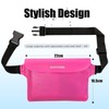 2-Pack Waterproof Pouch Bag with Waist Strap, Pink and black,