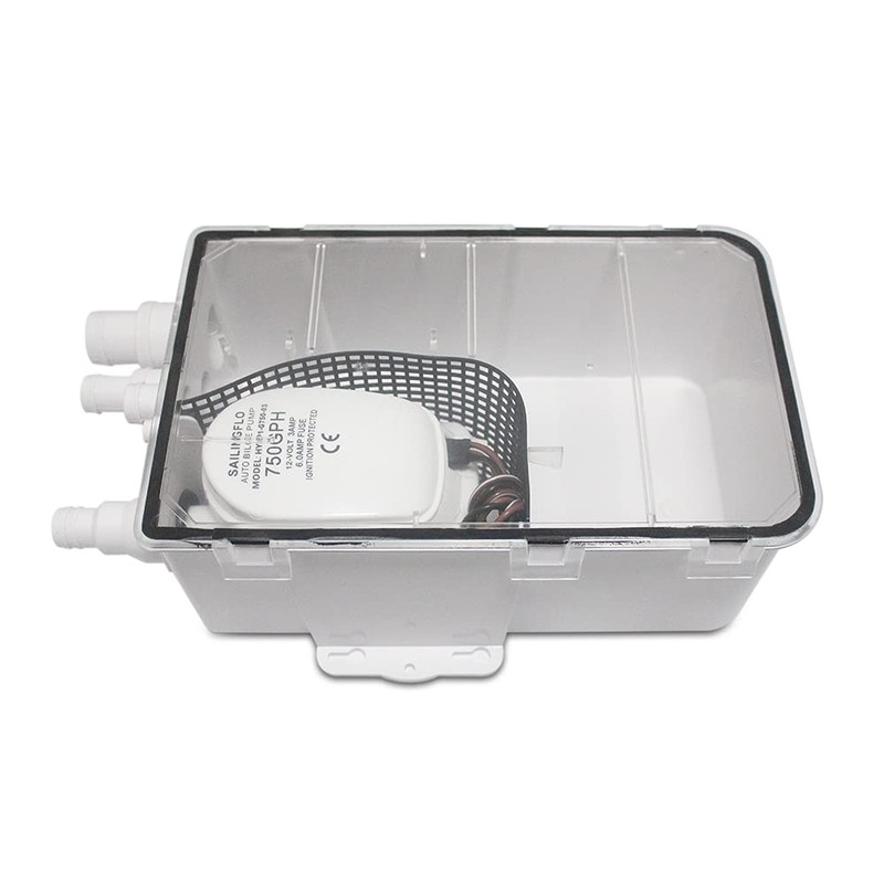 SAILINGFLO Marine Shower Sump Pump Kit System Drain Box-12V 750GPH